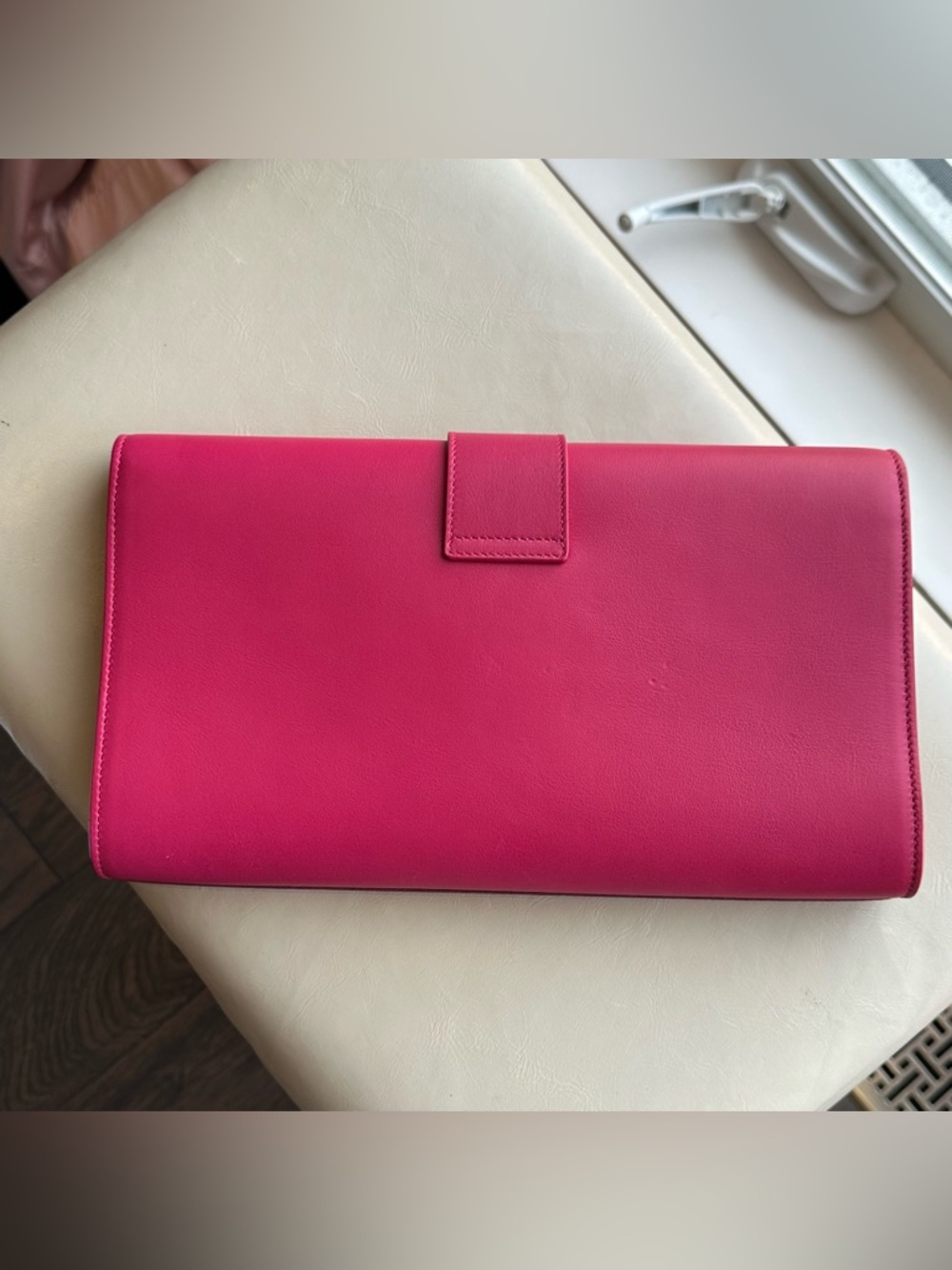 Saint Laurent Fuchsia Pink Leather Classic Y Ligne Clutch - Picture 3 of 16